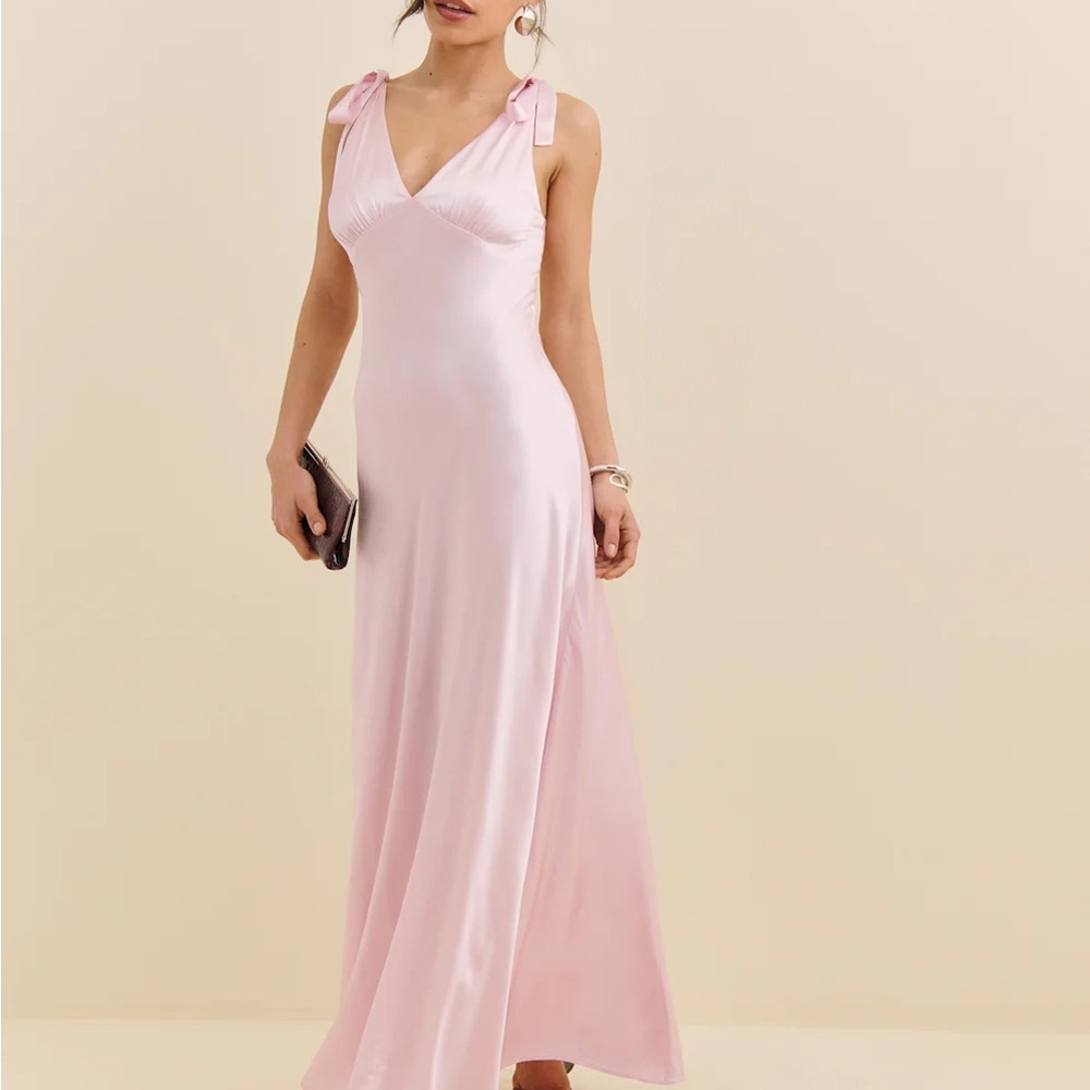 Reformation Pernille Silk Maxi Dress Pink Size M